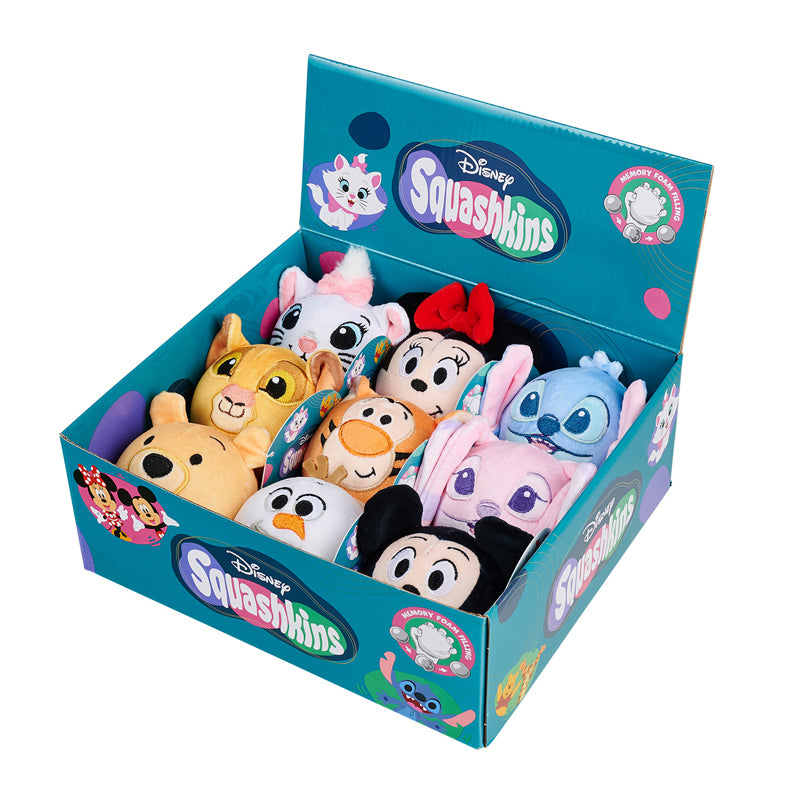 Disney Squashkins Memory Foam Balls 10cm, 9 Assorted Characters, Soft Squeeze Toy, Stress Reliever & Gift