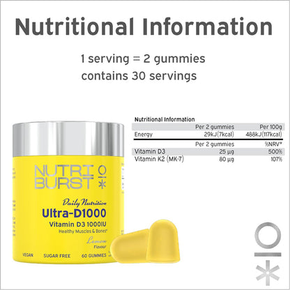 Nutriburst Ultra D3 1000 UI 60s
