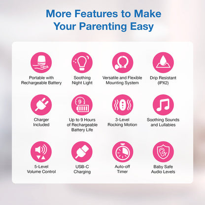 VTech Cadeira de balanço V-Hush com 3 níveis de movimento de balanço e temporizador de desligamento automático.