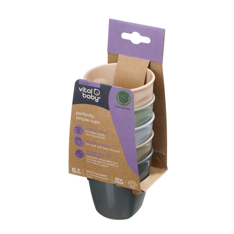 Vital Baby Copos Hydrate Perfectly Simple, pacote com 5 unidades.