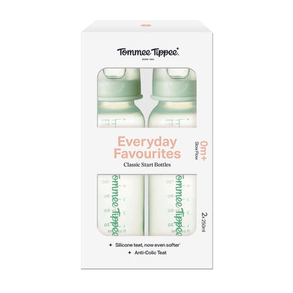 Tommee Tippee Conjunto de 2 mamadeiras estreitas Classic Start de 250ml
