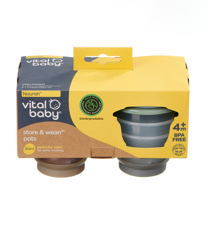 Vital Baby Nourish Store & Wean™ Potes 60ml Pacote com 6