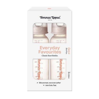 Tommee Tippee Conjunto de 2 mamadeiras estreitas Classic Start de 250ml