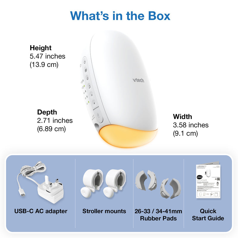 VTech Cadeira de balanço V-Hush com 3 níveis de movimento de balanço e temporizador de desligamento automático.