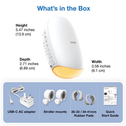 VTech Cadeira de balanço V-Hush com 3 níveis de movimento de balanço e temporizador de desligamento automático.