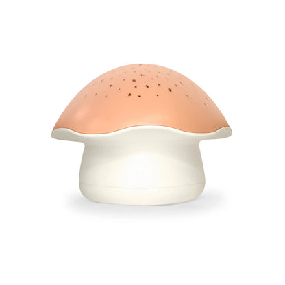 Angelcare Pabobo da - Projetor Musical de Estrelas em Formato de Cogumelo - Uma experiência relaxante em tons de rosa com luz e música.