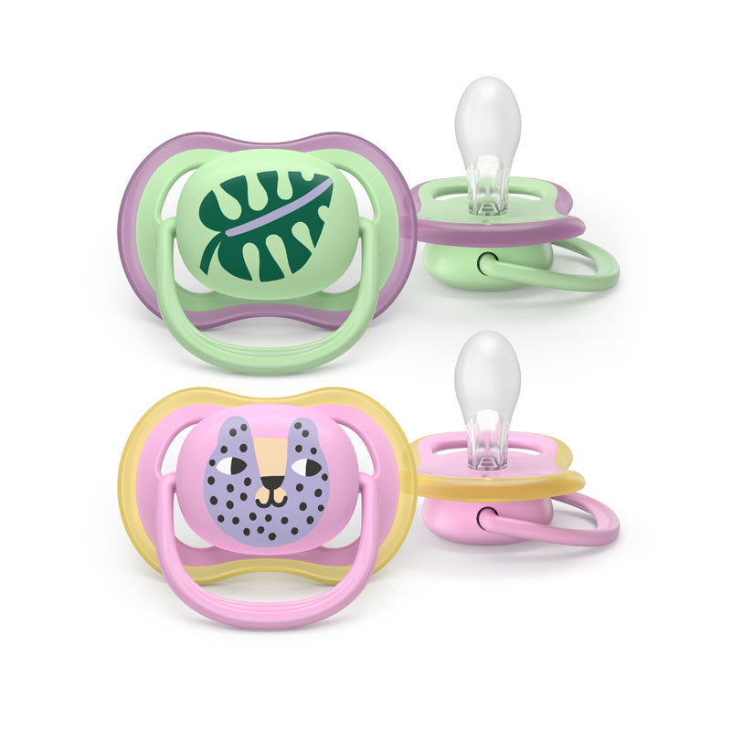Philips Avent Chupeta Ultra Air para meninas de 6 a 18 meses, pacote com 2 unidades.