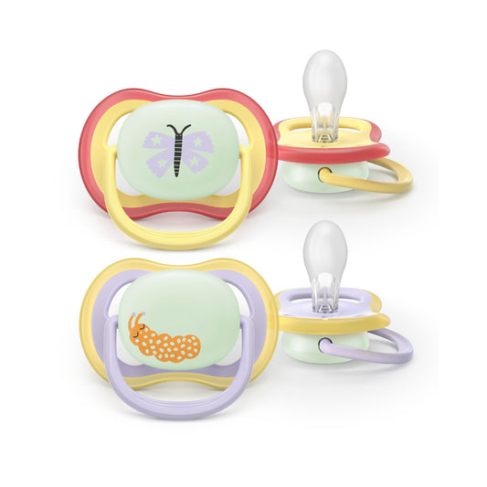 Philips Avent Chupeta Ultra Air Nighttime para meninas de 0 a 6 meses (pacote com 2)