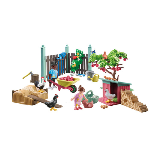 Playmobil Minha vida: horta de fazenda de galinhas