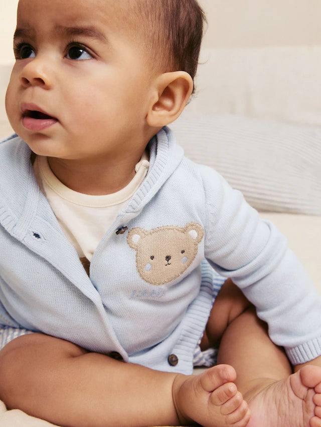 |BabyBoy| Cardigan Azul 100% Algodão (0 meses a 2 anos)