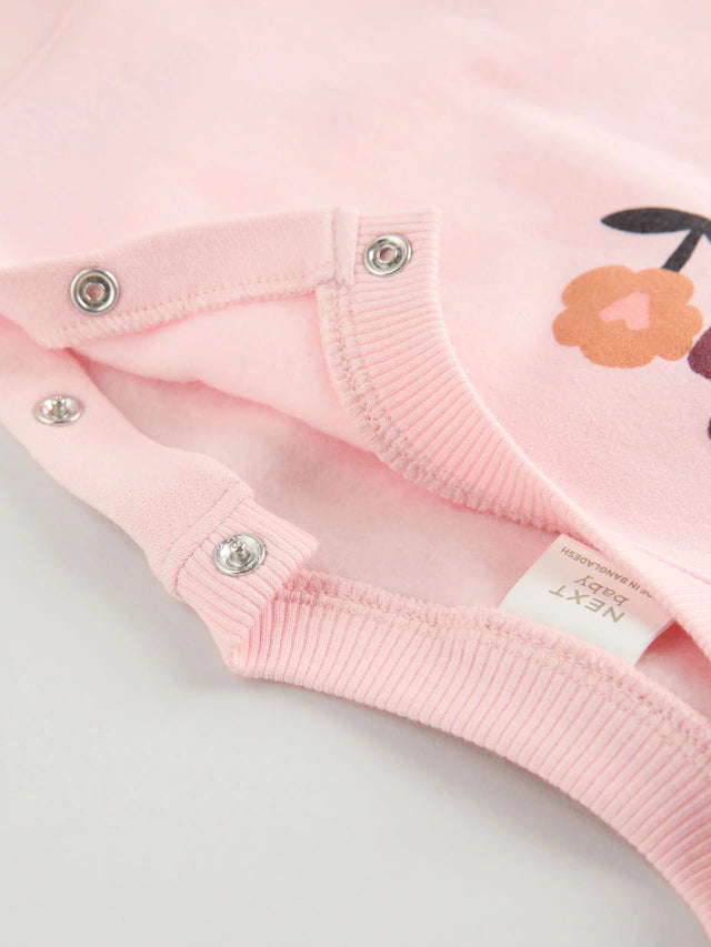 |BabyGirl| Conjunto De 6 Unidades De Moletom e Leggings Estampados Com Flores Pretas e Brancas