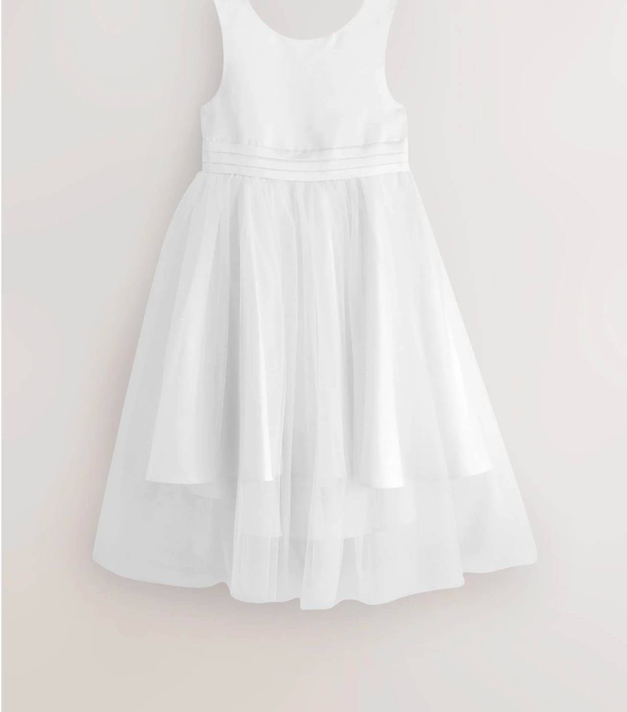 |Niña| Vestido de Dama de Honor - Blanco Crudo (3 meses a 16 años)