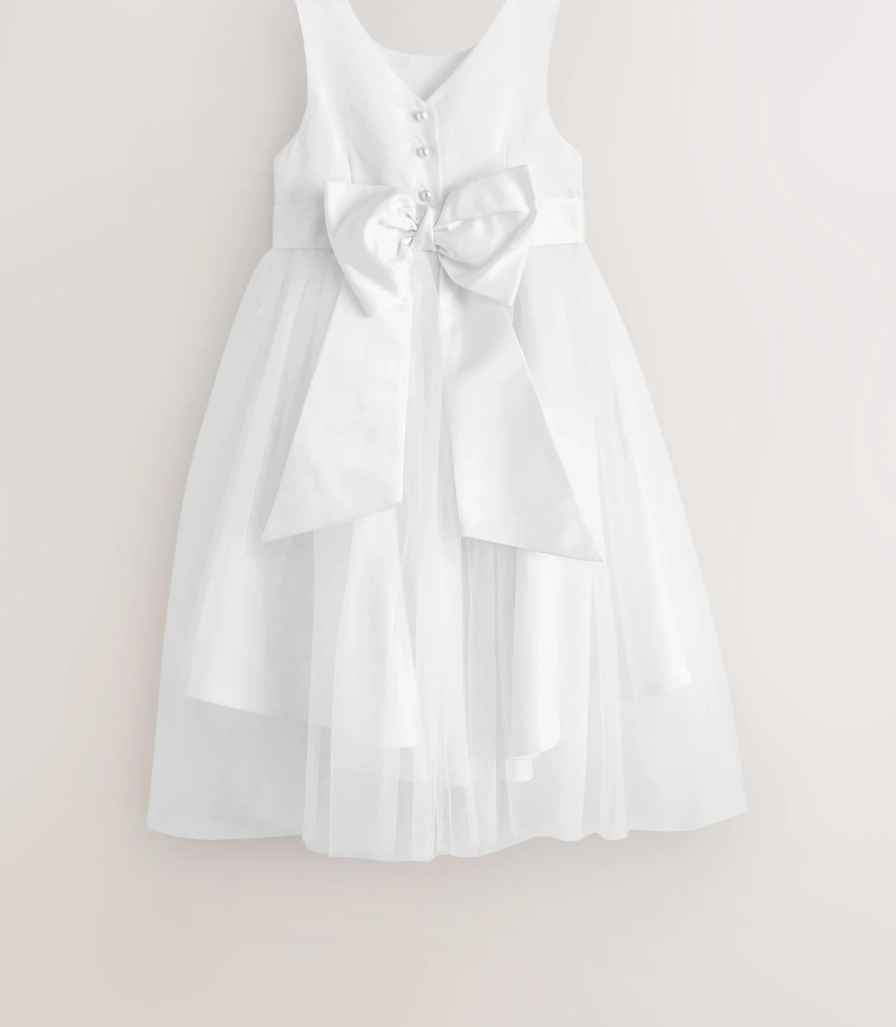 |Niña| Vestido de Dama de Honor - Blanco Crudo (3 meses a 16 años)