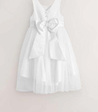 |Niña| Vestido de Dama de Honor - Blanco Crudo (3 meses a 16 años)