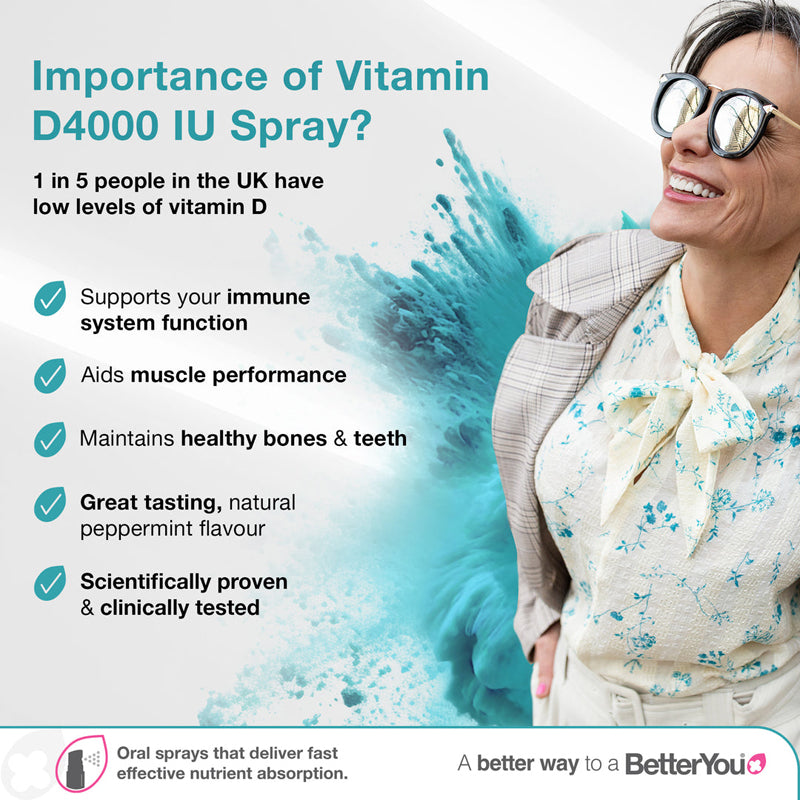 BetterYou Spray oral Vitamina D 4000 UI