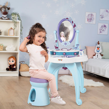 Disney Conjunto de Penteadeira Infantil Frozen 2 em 1 com Banqueta e Mais de 10 Acessórios