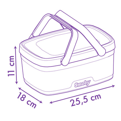 Disney Cesta de Piquenique 2 em 1 Stitch Smoby Mesa de Brincar de Faz de Conta com 16 Acessórios