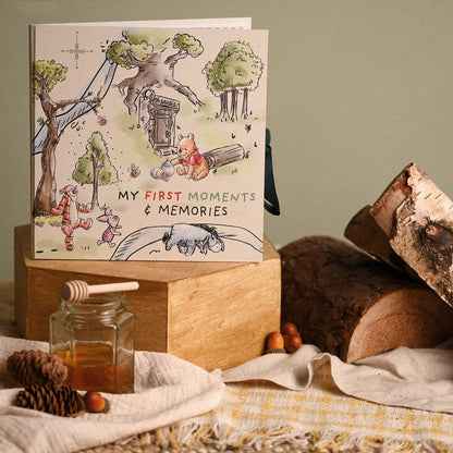 Disney Livro de Registros do Primeiro Ano do Ursinho Pooh da, com ilustrações do Pooh, para presente.