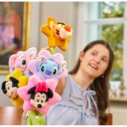Disney Caixa de Presente In Bloom – Pelúcia de Flor da Minnie com Pétalas Macias, Haste Flexível e Detalhes Bordados