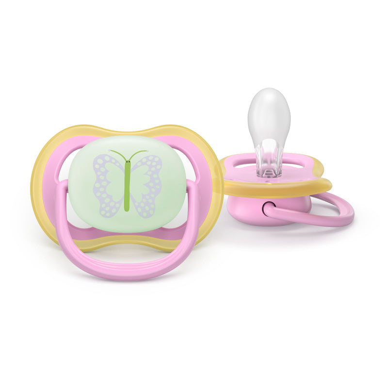 Philips Avent Chupeta Ultra Air Nighttime para meninas de 6 a 18 meses (pacote com 2)