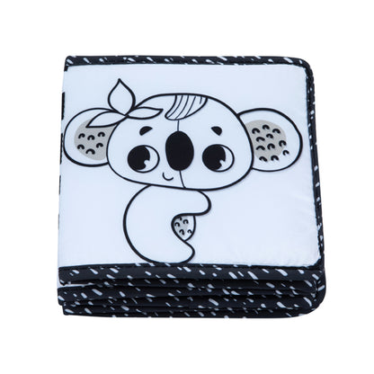 Tiny Love Primeiro livro frente e verso, preto e branco.