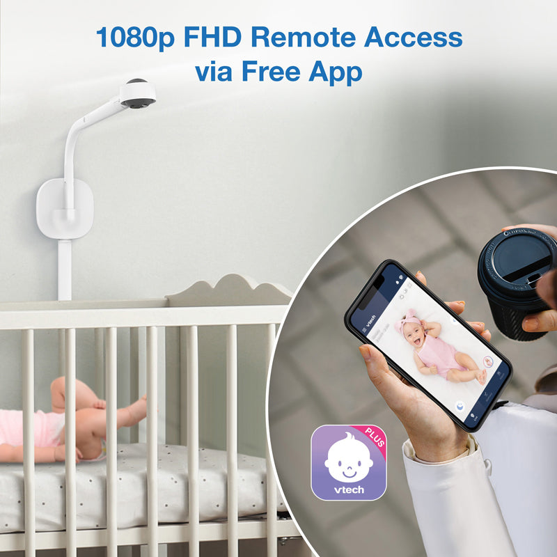 Monitor de vídeo inteligente de alta definição VTech de 7 polegadas para berço