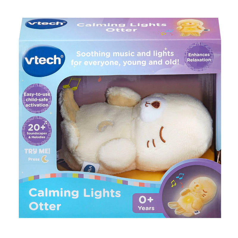VTech Lontra Calming Lights – Pelúcia Relaxante com Luz Suave, Música e Sons Relaxantes para Dormir
