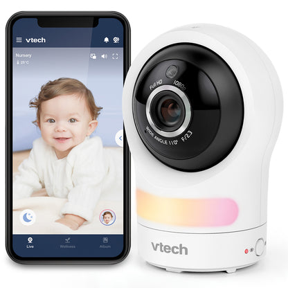 VTech Câmera Inteligente para Bebês Smart Wi-Fi 1080p com Panorâmica e Inclinação