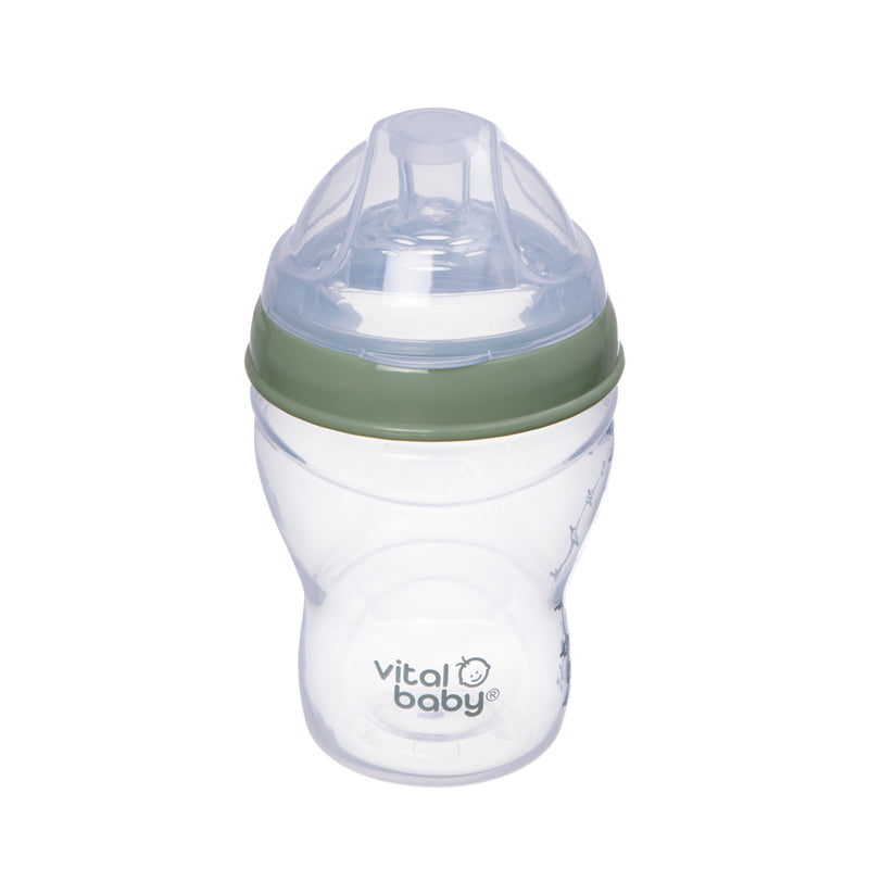 Vital Baby Mamadeira Nurture com design semelhante ao seio materno, 240ml, pacote com 2 unidades.