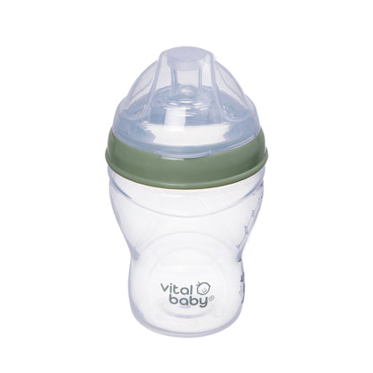 Vital Baby Mamadeira Nurture com design semelhante ao seio materno, 240ml, pacote com 2 unidades.