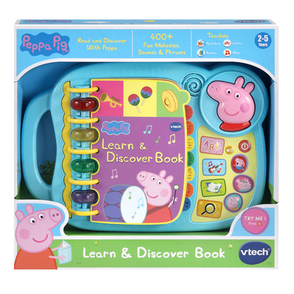 Vtech Livro Peppa Pig: Aprenda e Descubra. Pressione os botões que acendem.
