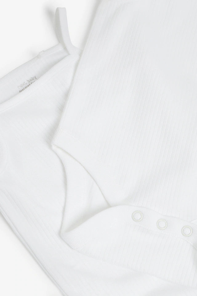 |BabyGirl| Body Branco Com Tiras Para Bebê Com 7 Unidades