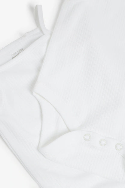 |BabyGirl| Body Branco Com Tiras Para Bebê Com 7 Unidades