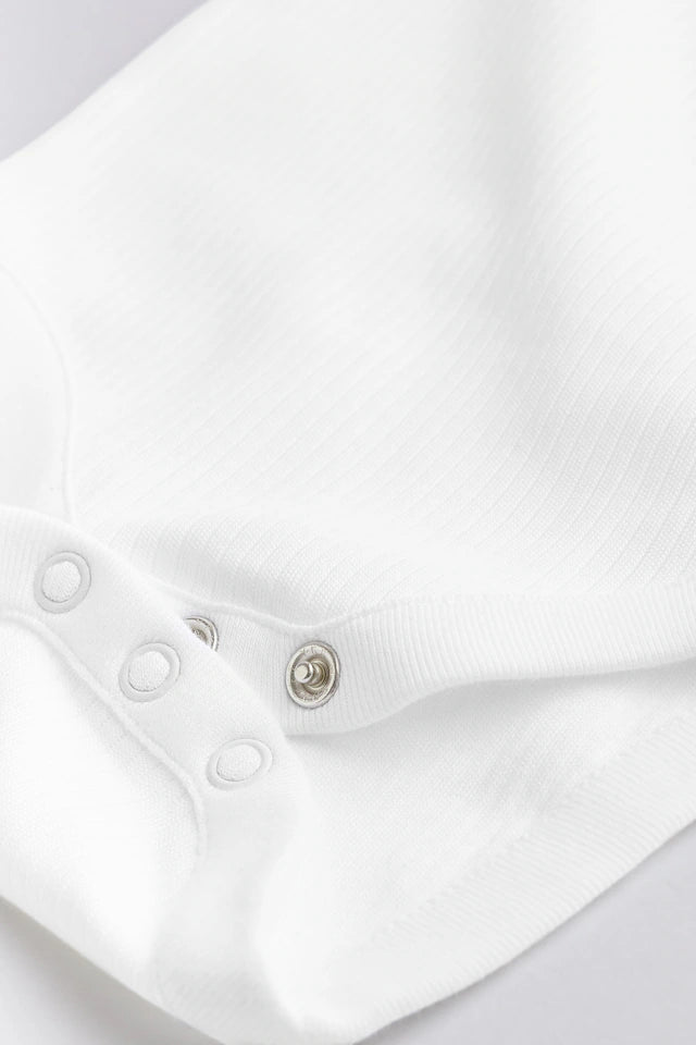 |BabyGirl| Body Branco Com Tiras Para Bebê Com 7 Unidades