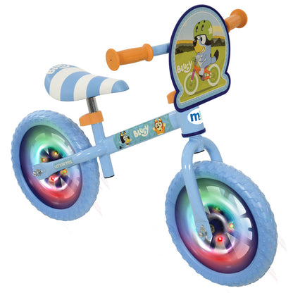 Bluey Bicicleta de Equilíbrio de 12 polegadas com rodas de LED – Estrutura de aço, pneus à prova de furos e altura do assento ajustável