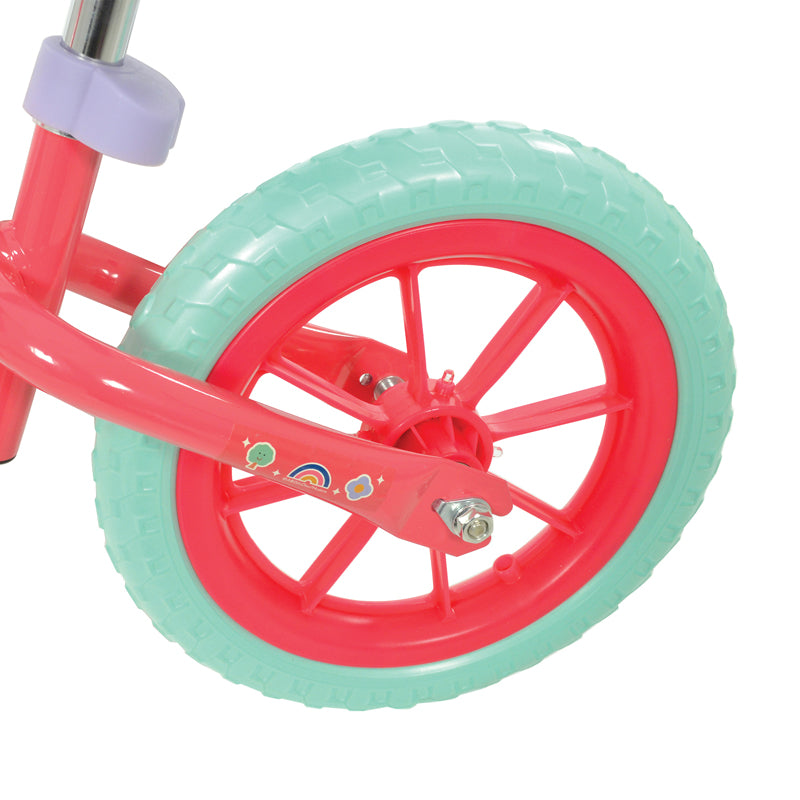 Peppa PigBicicleta de Equilíbrio  de 12 Polegadas com Rodas que Acendem – Bicicleta Infantil com Pneus Largos e de Sulcos Profundos para Equilíbrio e Coordenação