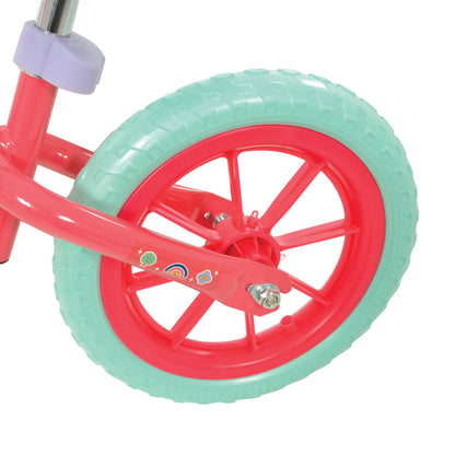 Peppa PigBicicleta de Equilíbrio  de 12 Polegadas com Rodas que Acendem – Bicicleta Infantil com Pneus Largos e de Sulcos Profundos para Equilíbrio e Coordenação