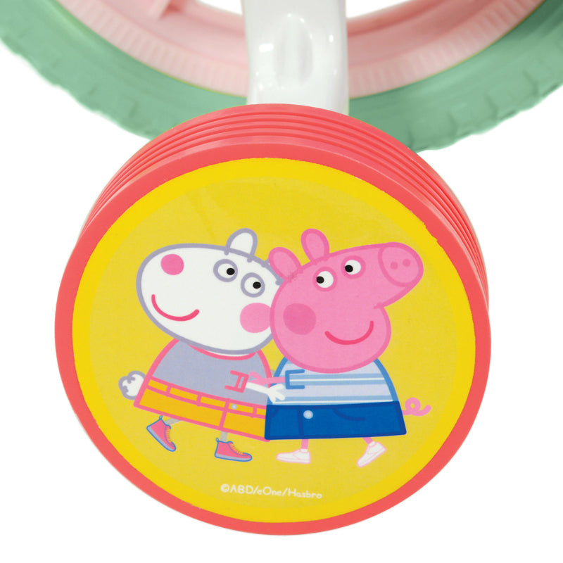 Peppa PigBicicleta Infantil  de 12 Polegadas – Quadro de Aço, Pneus de EVA, Freios Dianteiro e Traseiro, Cestinha e Selim Ajustável