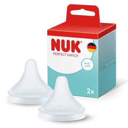 NUK Bico de Silicone Perfect Match 6m+ (Pacote com 2) – Sensação Suave de Amamentação e Pega Natural