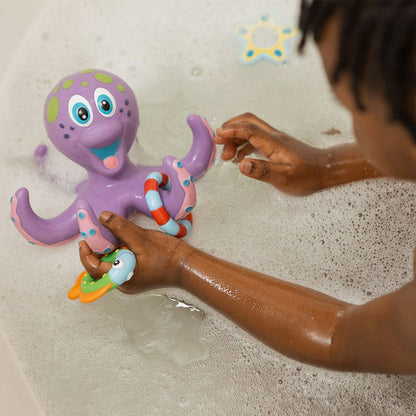 Nuby Brinquedo de Banho Polvo Flutuante com Argolas | Jogo Aquático Divertido para Bebês e Crianças | Brinquedo para a Hora do Banho