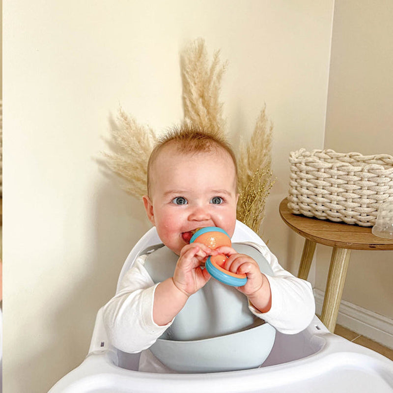 Nuby Alimentador de frutas Baby Nibbler, seguro para introdução alimentar e mordedor.