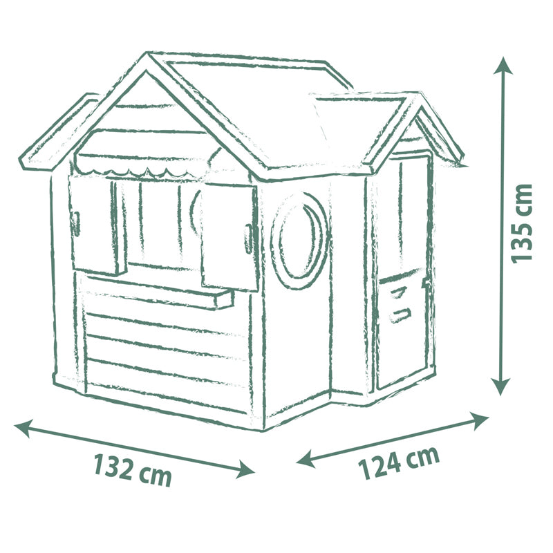 Smoby Life Chef House Kids Outdoor Playhouse with Kitchen, Market, Cash Register, Oven, Sink & Accessories