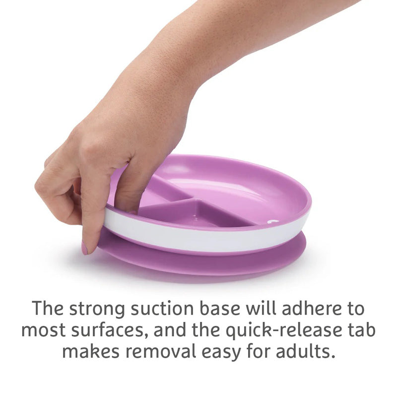 Munchkin Prato de sucção rosa, pacote com 2 unidades