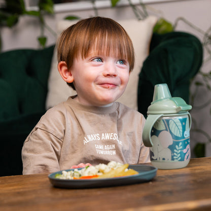 Vital Baby Copo térmico Hydrate Easy Sipper com estampa de selva que brilha no escuro, 350ml