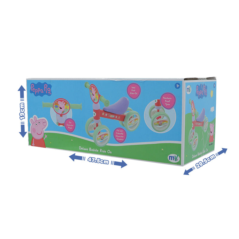 Deluxe Carrinho de Brinquedo Infantil Peppa Pig Bobble Ride-On - Veículo Licenciado no Reino Unido 2026 - Presente