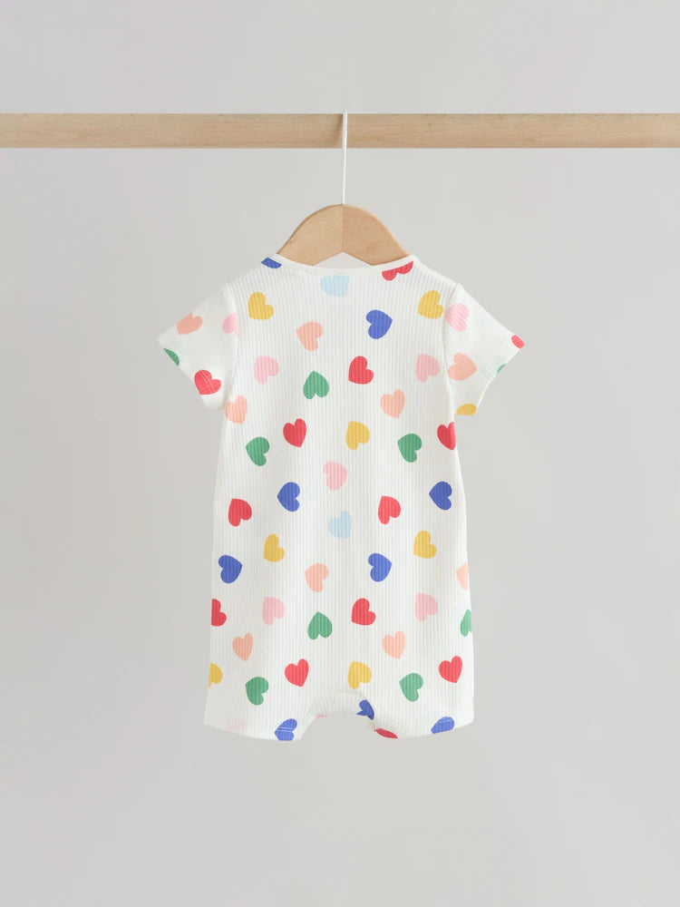 |BabyGirl| Conjunto Com 3 Macacões Para Bebês Com Zíper Duplo Nas Cores Branco, Azul e vermelho (0 meses a 3 anos)