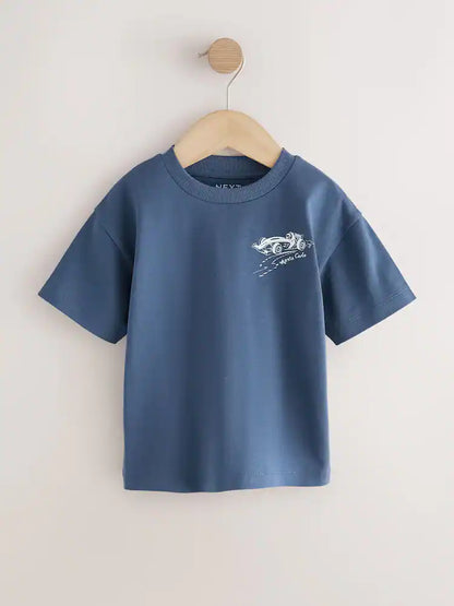 |Boy| Pacote Com 4 Camisetas De Manga Curta Com Estampa De Carro Nas Cores Azul e Verde (3 meses a 7 anos)
