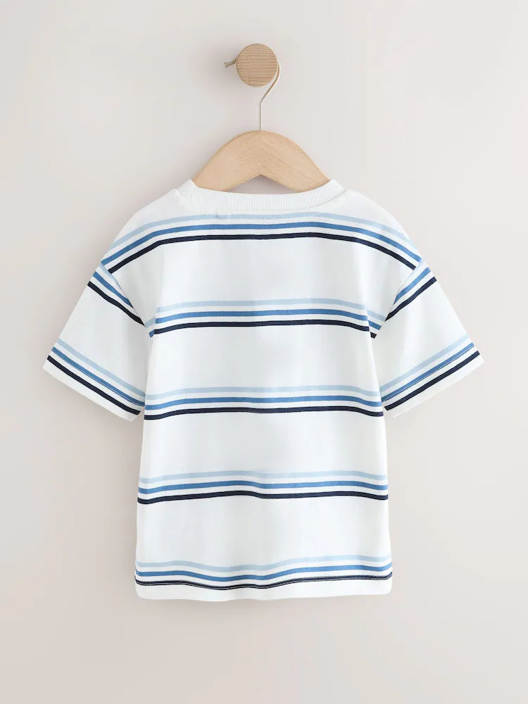 |Boy| Pacote Com 4 Camisetas De Manga Curta Com Estampa De Carro Nas Cores Azul e Verde (3 meses a 7 anos)
