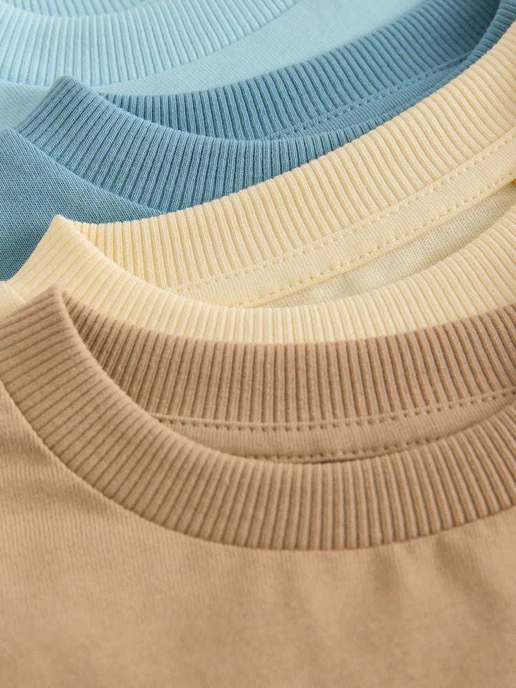 |Boy| Pacote Com 4 Camisetas De Manga Curta Com Estampa De Surf Nas Cores Azul e Amarelo (3 meses a 7 anos)