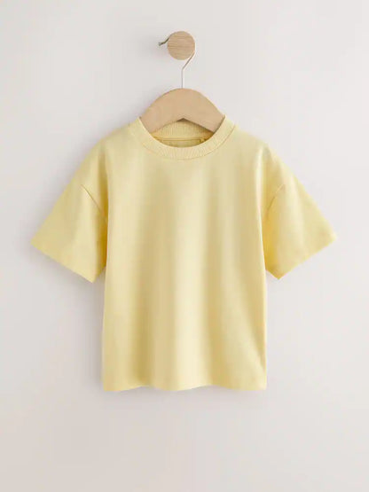 |Boy| Camiseta Amarela Lisa De Manga Curta (3 meses a 7 anos)